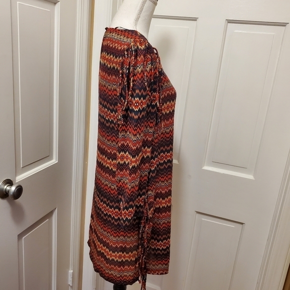 NWOT Zara Women Aztec Print  Fringe Multicolored Dress Size Medium, Unique - Picture 5 of 12